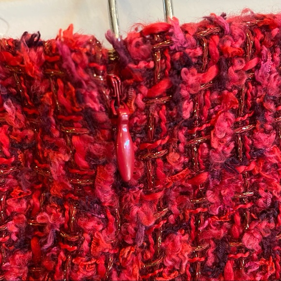 DONNA KARAN New York Raspberry Woven Tweed Suit Skirt Bare Necessities. - Picture 7 of 8